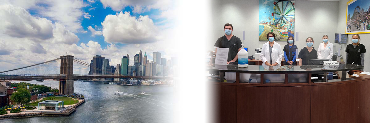 Brighton Eye Associates eye care doctors and a view of NYC from Brooklyn, NY